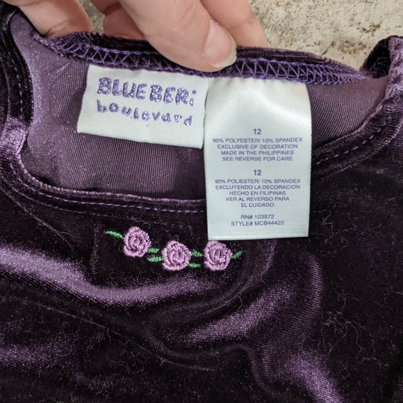 Blueberi Boulevard Girl's Size 12 Purple Dress Jacket Floral - Picture 7 of 10